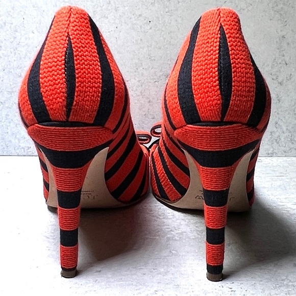 J Crew Collection Bow pumps in stripes w bow detail - Picture 4 of 7